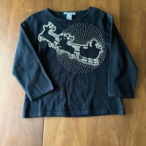 Vintage belle point Santa sleigh scene sweater in my gold beading sz s